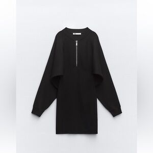 Zara zippered knit bomber dress